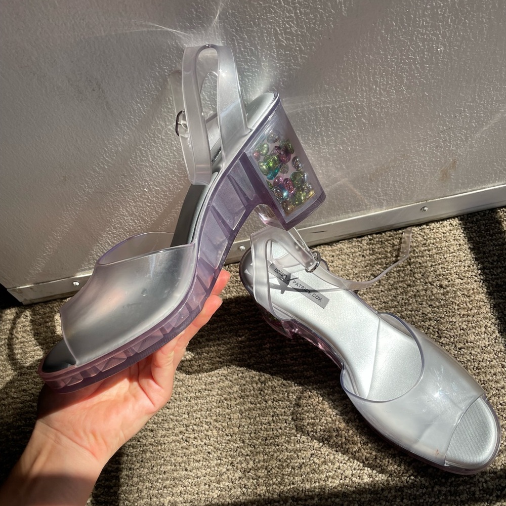 melissa x patrick cox clear jelly heels